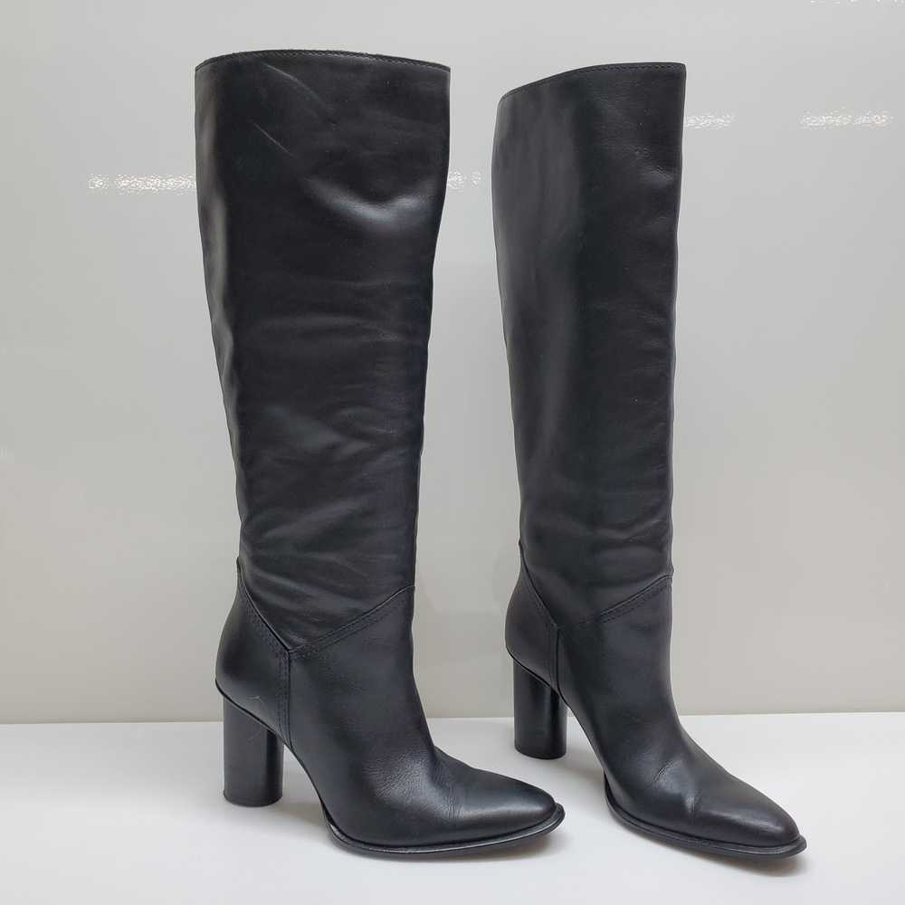 Zara High Heeled Leather Boots 37 - image 1