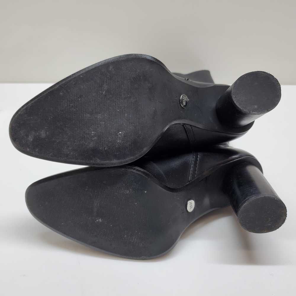 Zara High Heeled Leather Boots 37 - image 5
