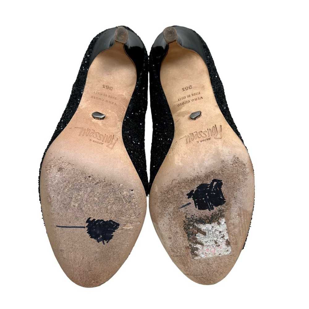 Jerome C Rousseau Bootie Patent Heel Black Glitte… - image 7