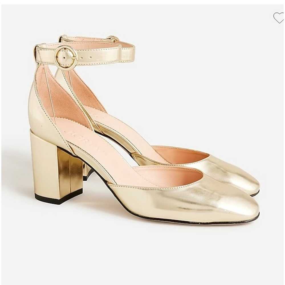 J.Crew $268 Maisie Heels in Metallic Gold Size 11… - image 1