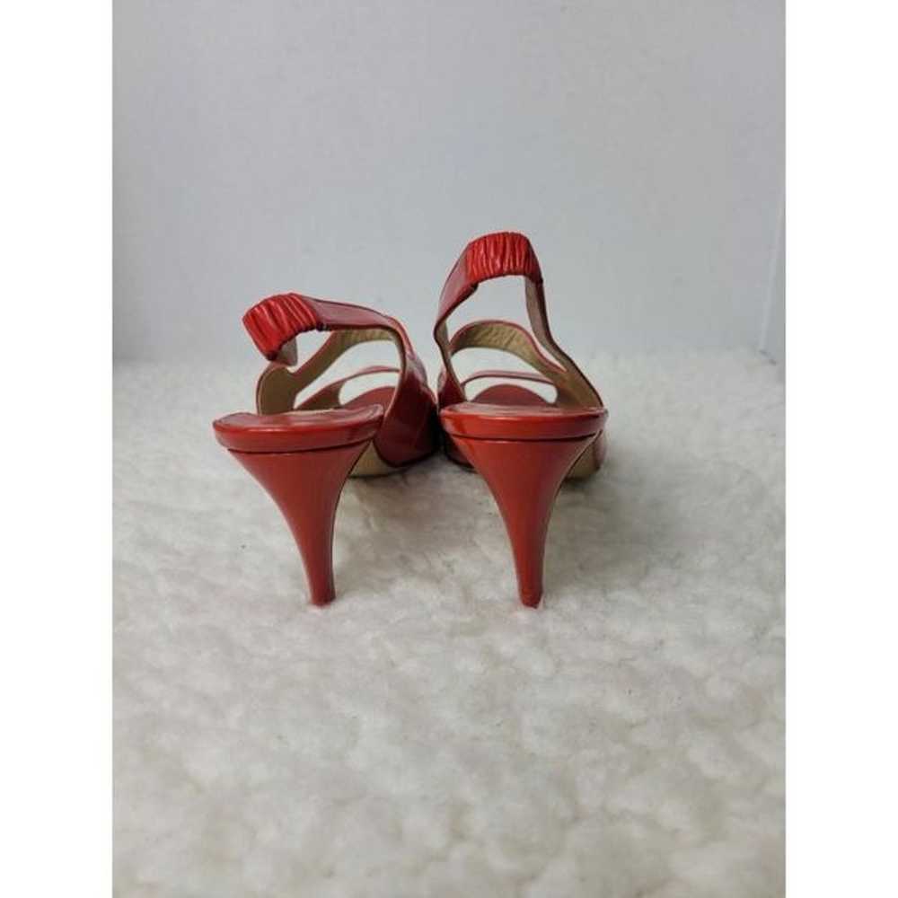 Manolo Blahnik Womens Heel Shoes Size 7 Red Paten… - image 4