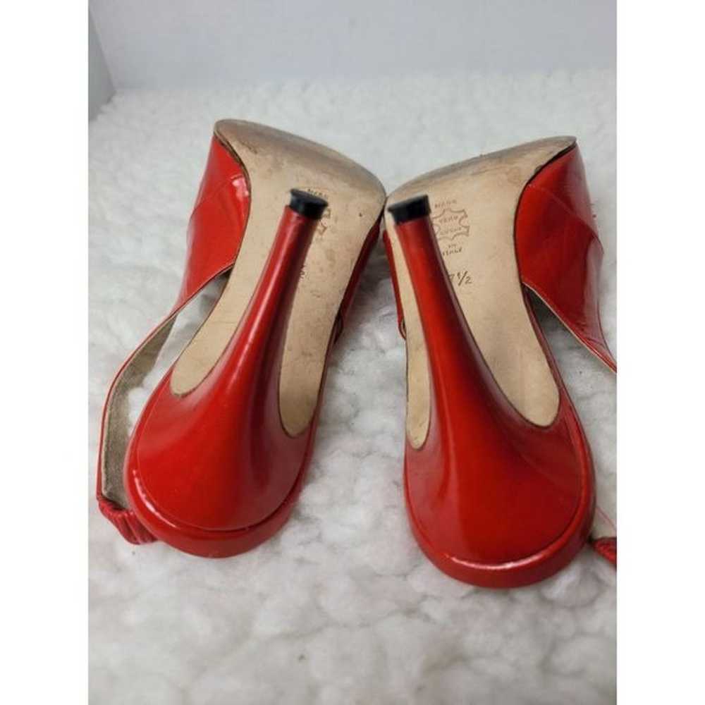 Manolo Blahnik Womens Heel Shoes Size 7 Red Paten… - image 7