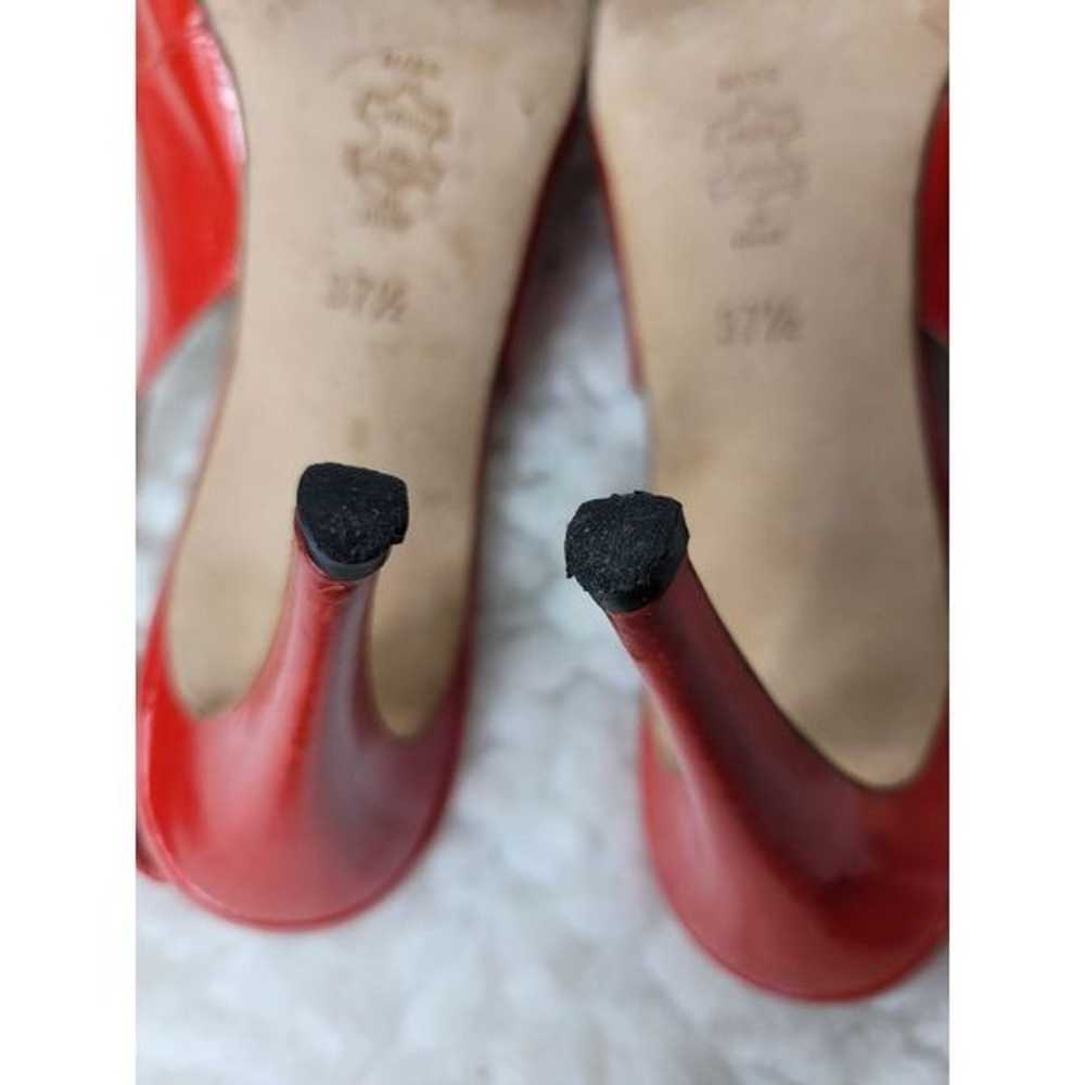Manolo Blahnik Womens Heel Shoes Size 7 Red Paten… - image 8