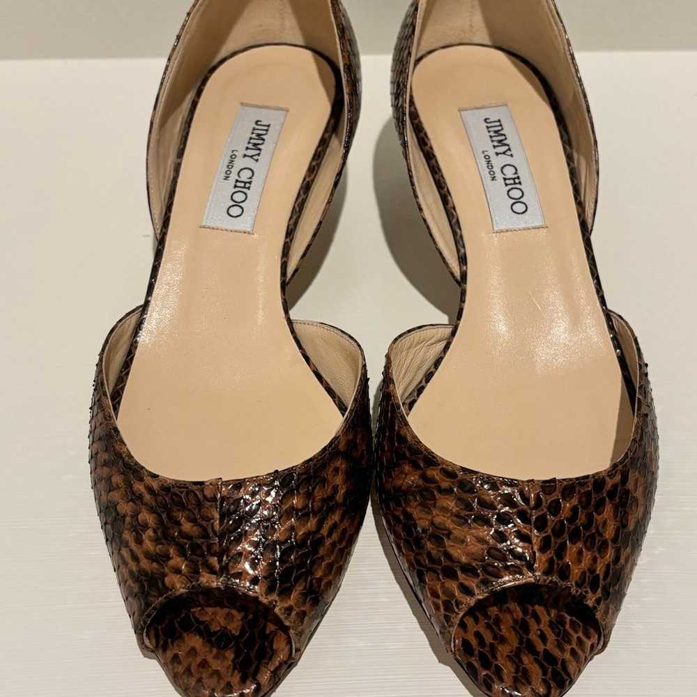 Jimmy Choo Brown/Black Snake Skin Heels (Size 39/… - image 2