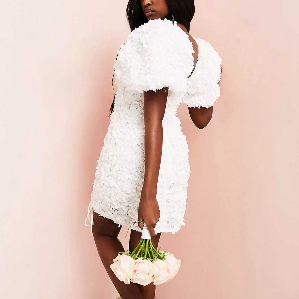 ASOS Luxe Bridal Puff Sleeves 3D Flower Corset Mi… - image 2