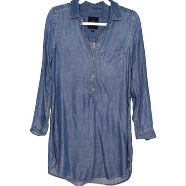 American Eagle Chambray Denim Button Front Tunic … - image 1
