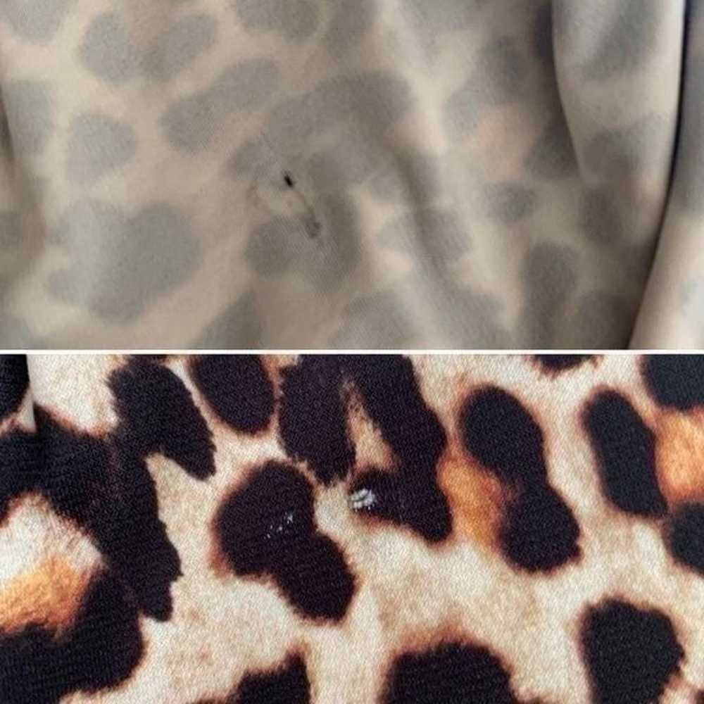 Zara Long Sleeve V-Neck Leopard Print Midi Dress … - image 10