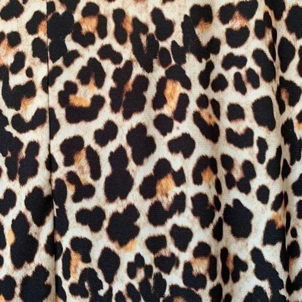 Zara Long Sleeve V-Neck Leopard Print Midi Dress … - image 8