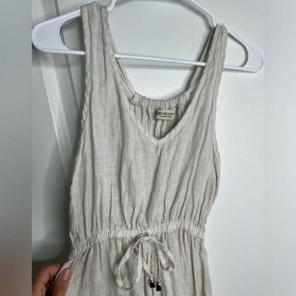 Terzo Millennio Sleeveless Linen Midi Dress Made … - image 3
