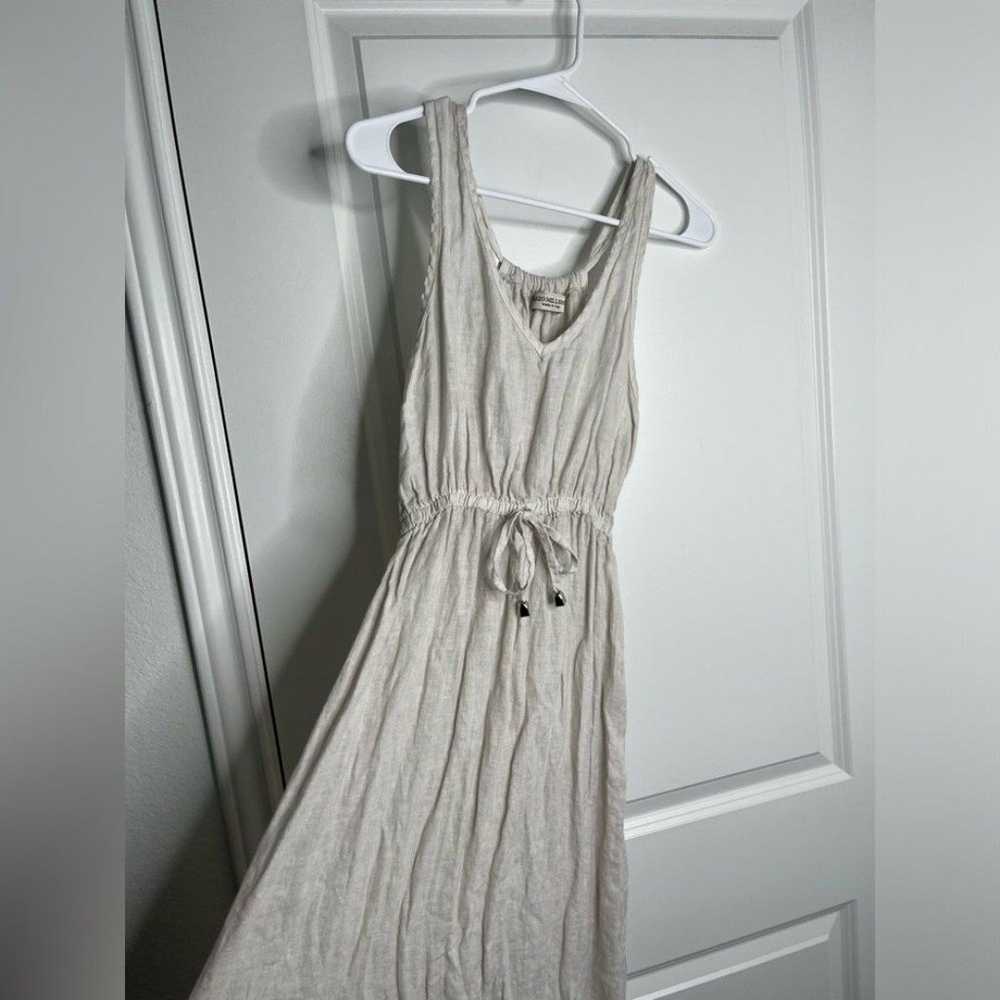 Terzo Millennio Sleeveless Linen Midi Dress Made … - image 4