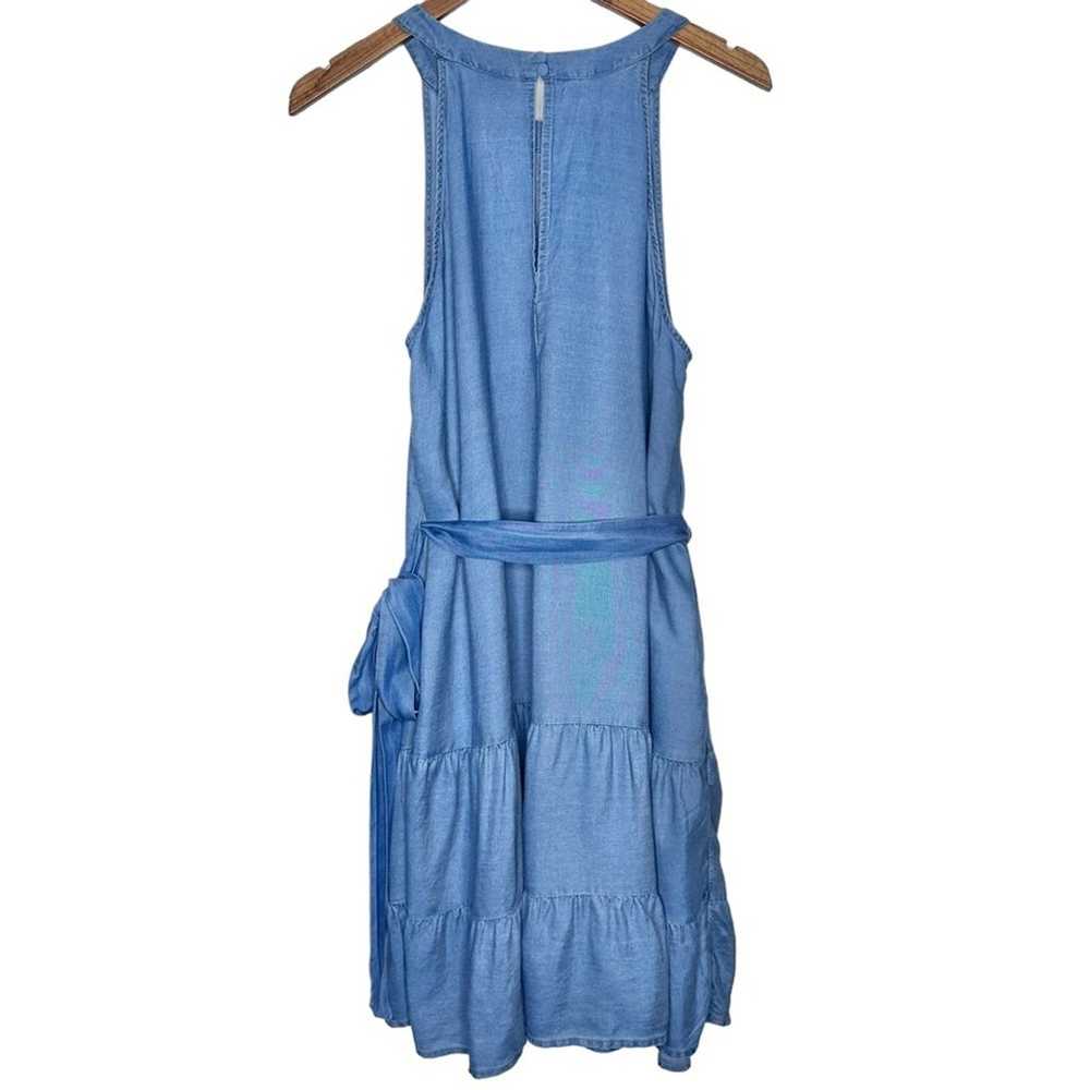 Torrid High Neck Tiered Mini Dress Size M Chambra… - image 8