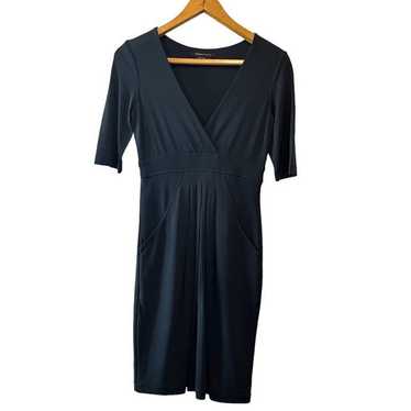 BCBGMAXAZRIA Navy Blue V-Neck Dress—Size XS