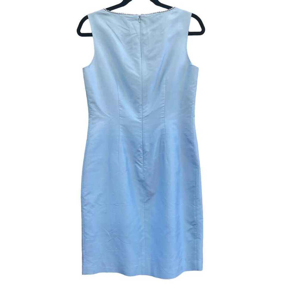 Claiborne Blue Silk A-Line Dress Sleeveless Pearl… - image 2