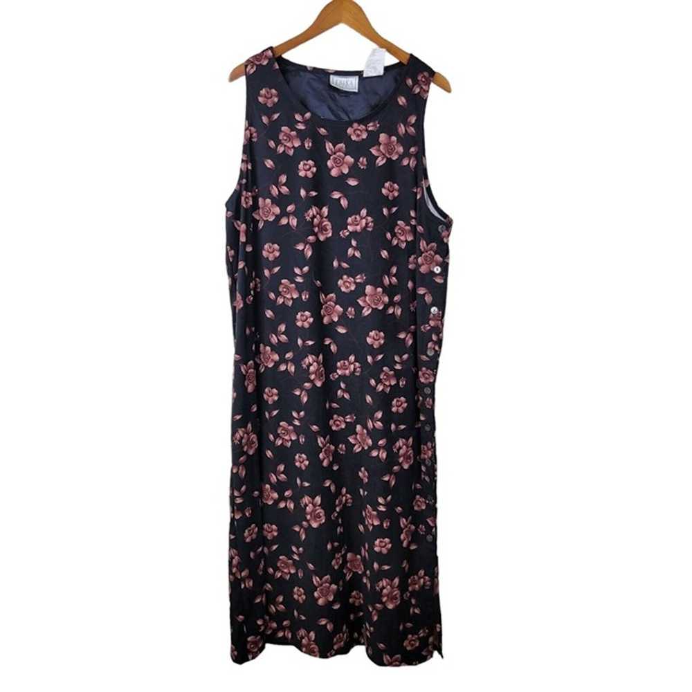 Vintage Overall Dress Size XL Floral Cottagecore … - image 2