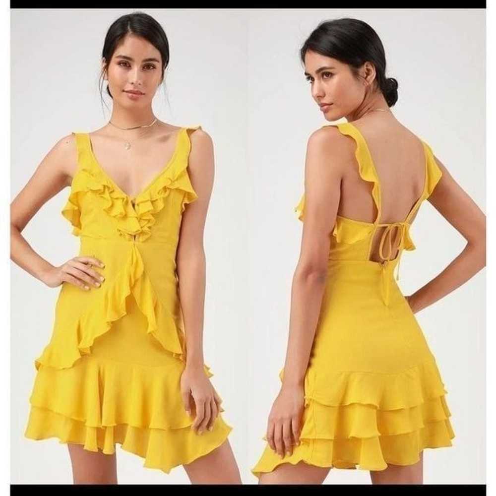 Lulus Carmela Yellow Ruffled Mini Dress - image 1