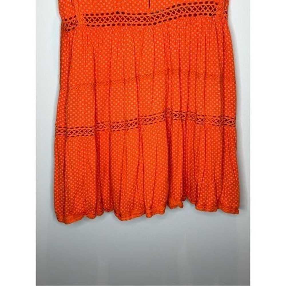 Free People Retro Kitty Crochet Mini Dress Orange… - image 4
