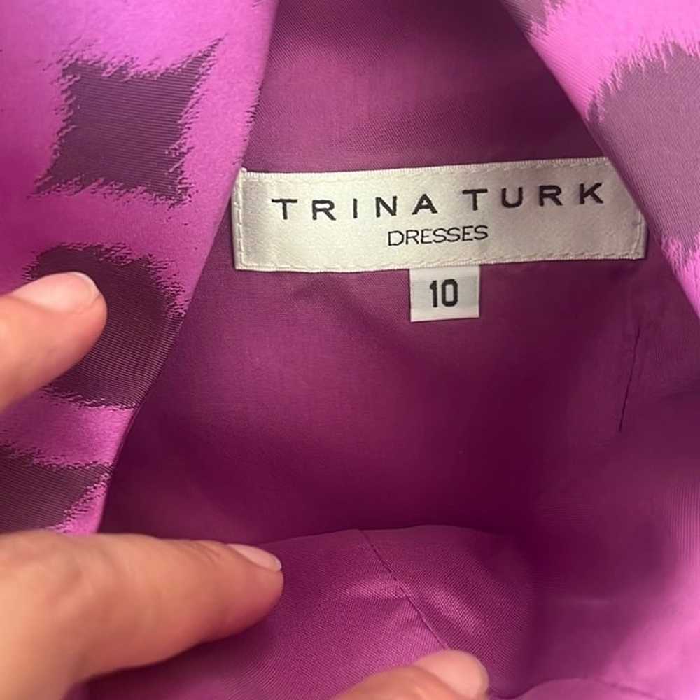 Trina Turk Purple Abstract Print Purple Dress 10 - image 6