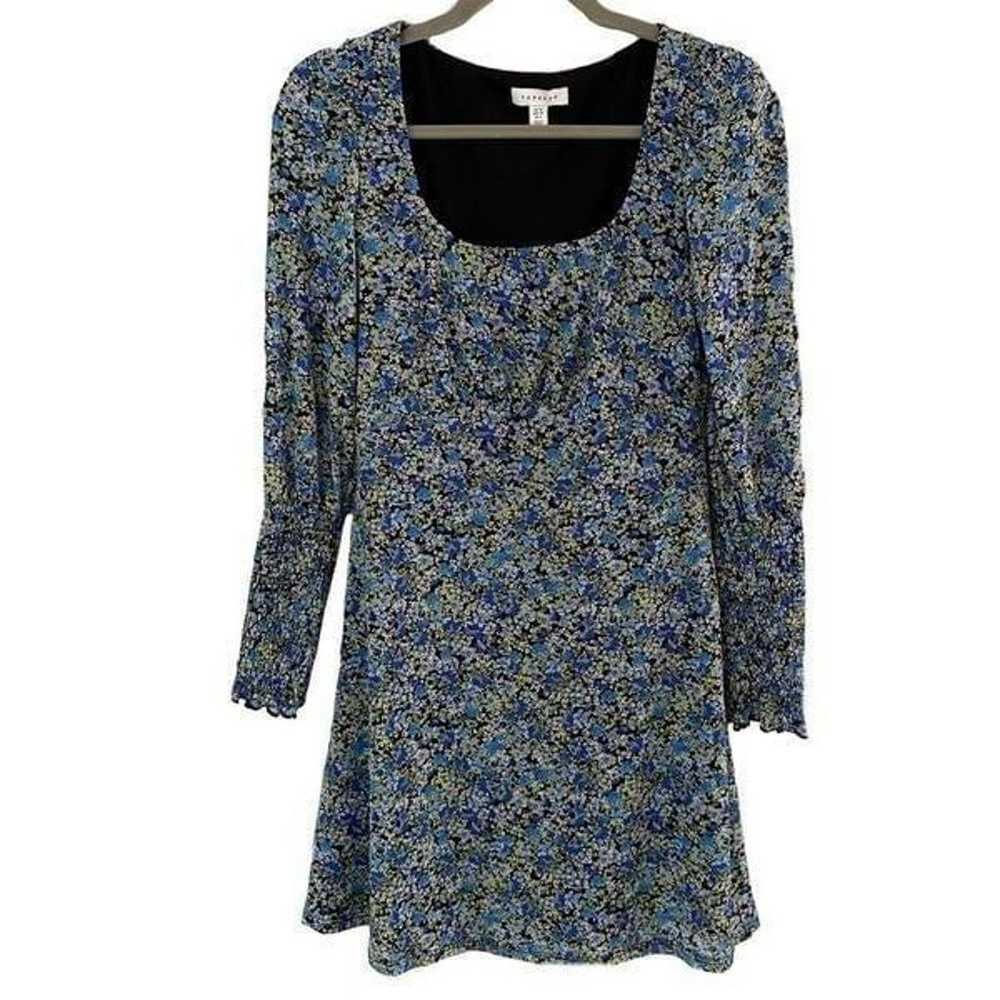 Topshop Blue Ditzy Floral Jersey Printed Mini Dre… - image 2