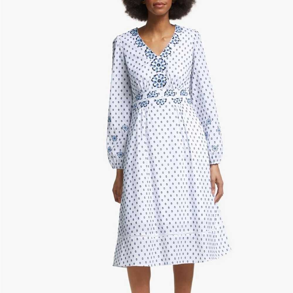 Biden | Womens Flossie Midi Embroidered Dress Whi… - image 2