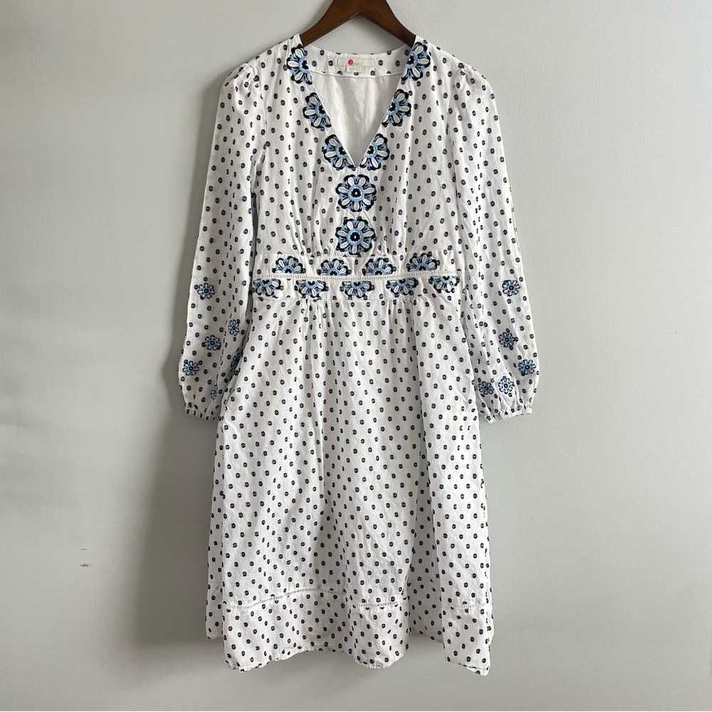Biden | Womens Flossie Midi Embroidered Dress Whi… - image 4