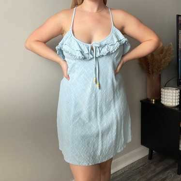 Free People Forever Love Mini Dress in Light Blue - image 1