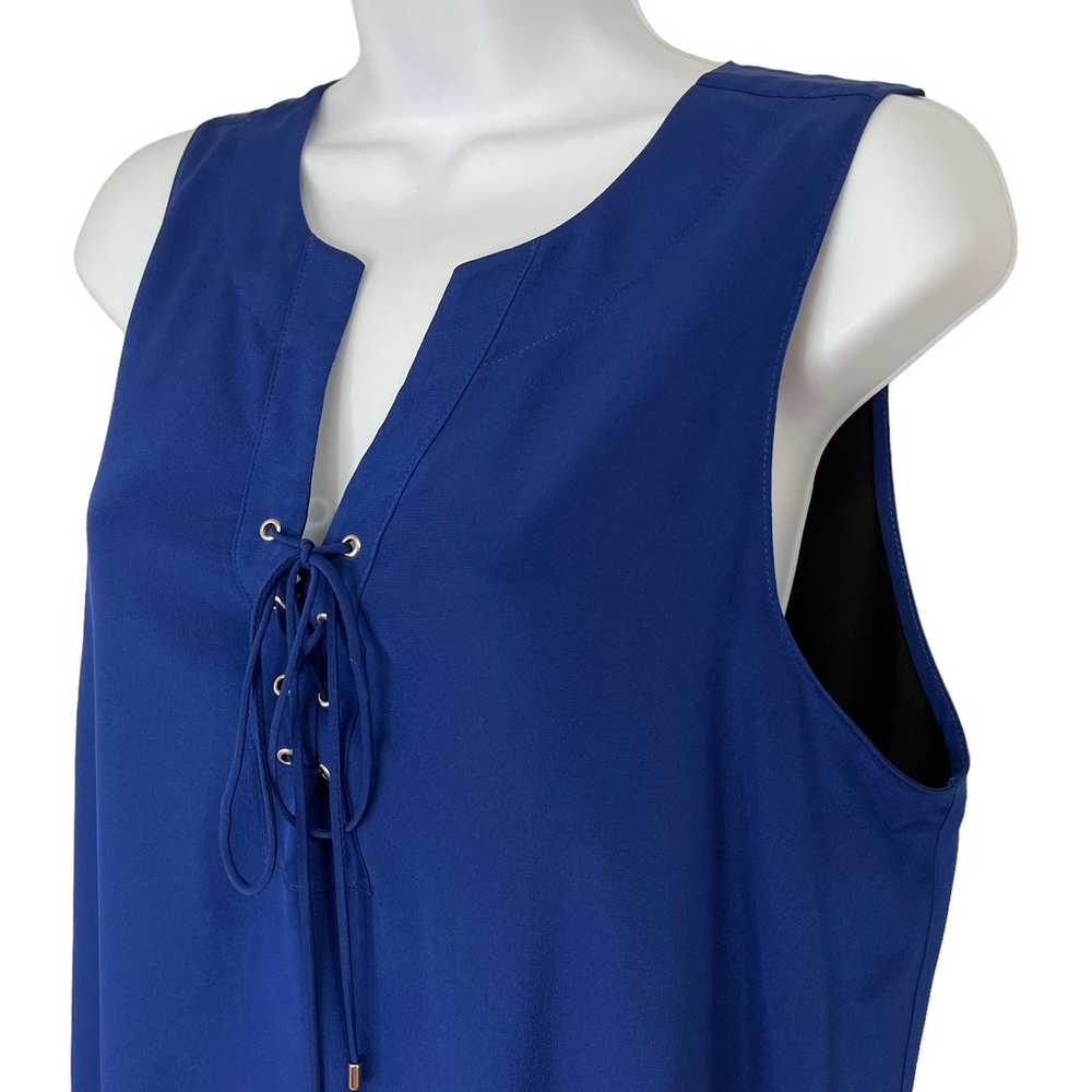 Amanda Uprichard Silk Dress Medium Royal Blue Kne… - image 2