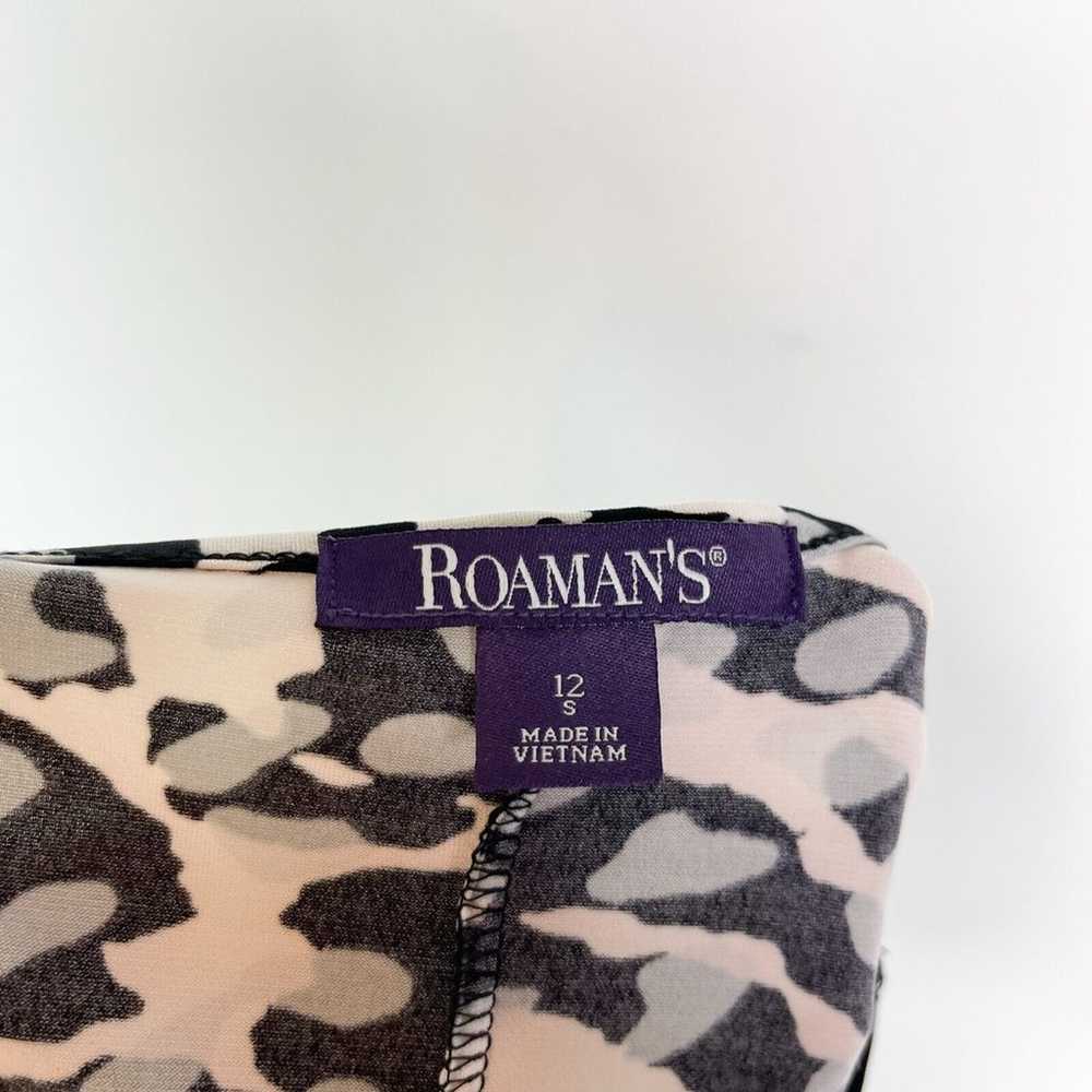 Roaman's NWOT Short Sleeved V-neck Tie Waist Blac… - image 3