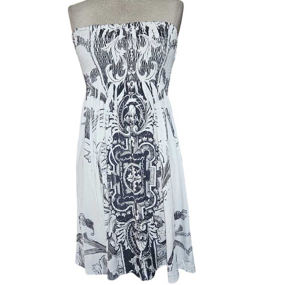Rhinestone Embellished Strapless Mini Summer Dres… - image 1