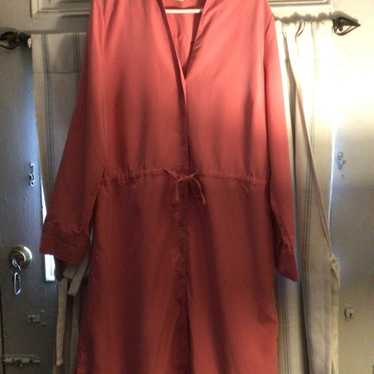 Soft Surroundings Shirt Dress XL Peachy Pink - image 1