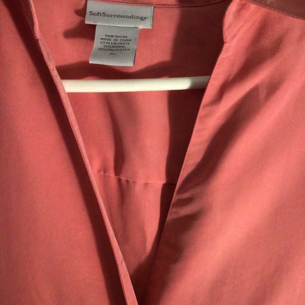 Soft Surroundings Shirt Dress XL Peachy Pink - image 2