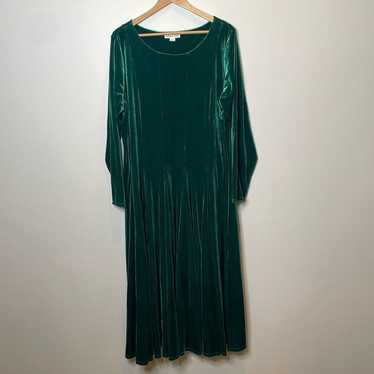 Coldwater Creek Green Velvet Dress 2X
