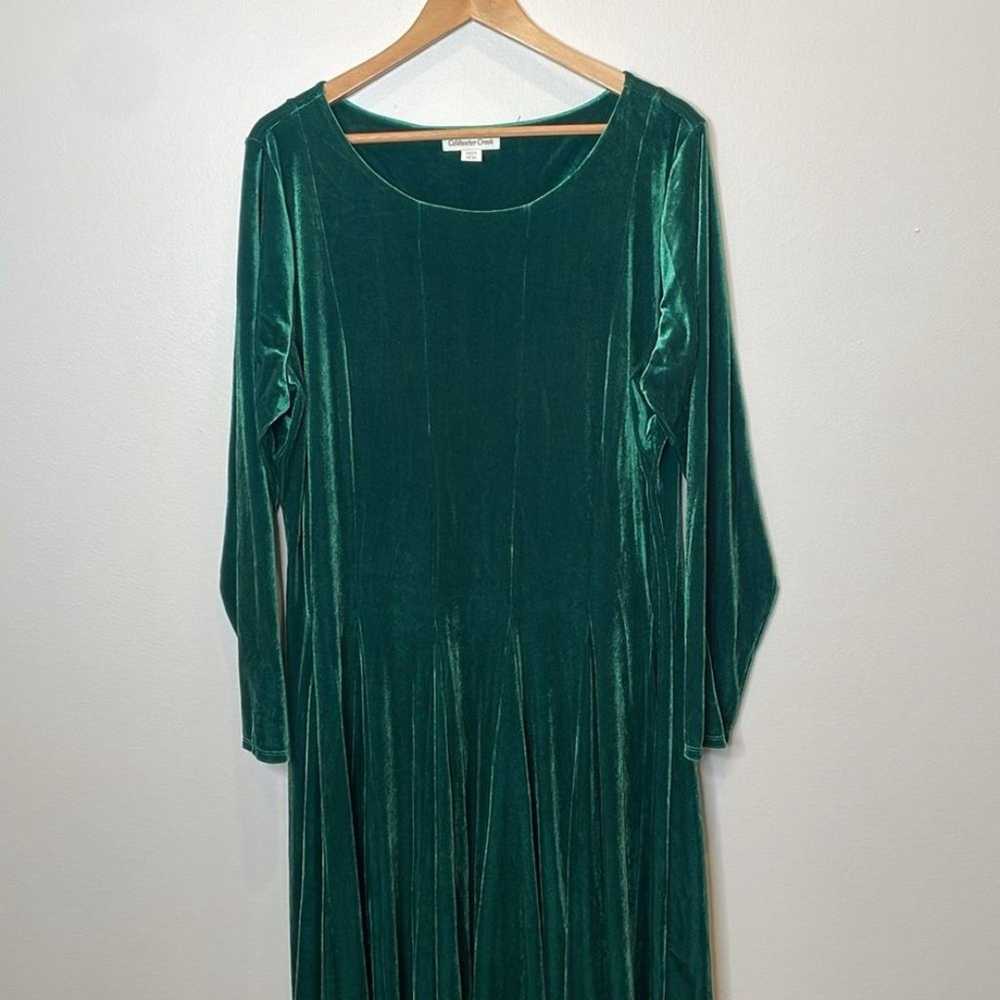 Coldwater Creek Green Velvet Dress 2X - image 2