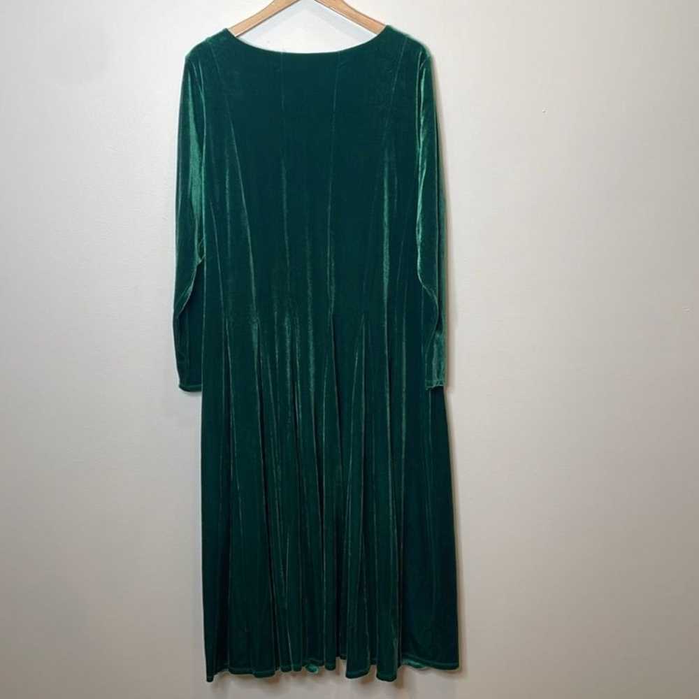 Coldwater Creek Green Velvet Dress 2X - image 4