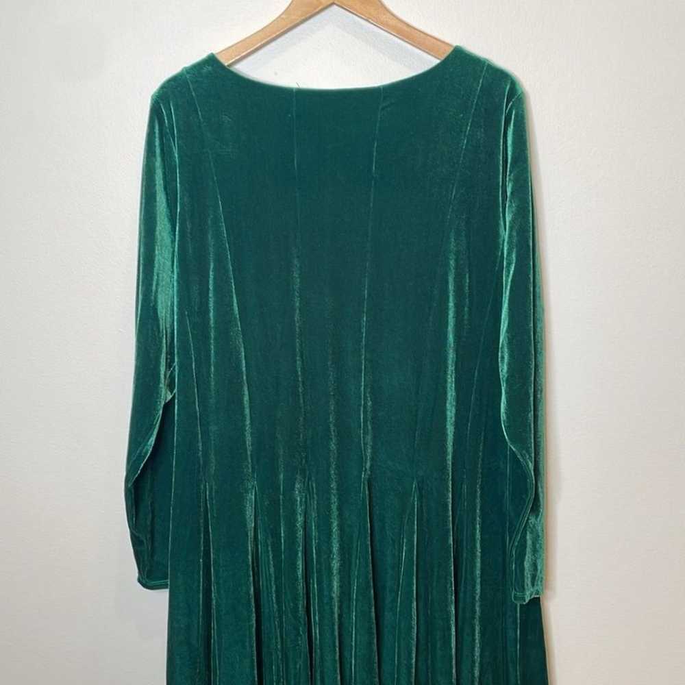 Coldwater Creek Green Velvet Dress 2X - image 5