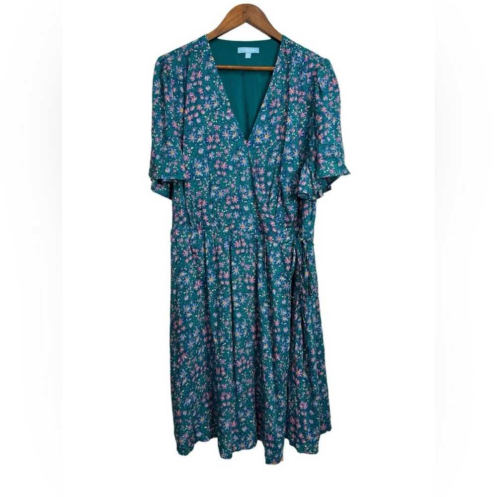 DRAPER JAMES RSVP™ Short Sleeve Wrap Dress Floral… - image 2