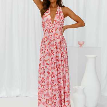 Hello Molly never too much pink floral halter dre… - image 1