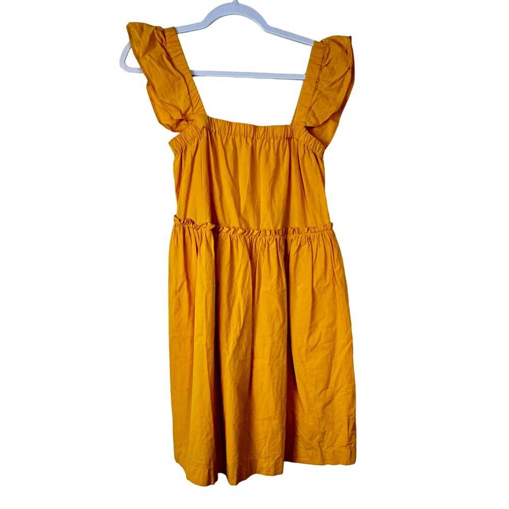 Madewell Yellow Flutter-Sleeve Square-Neck Mini D… - image 3