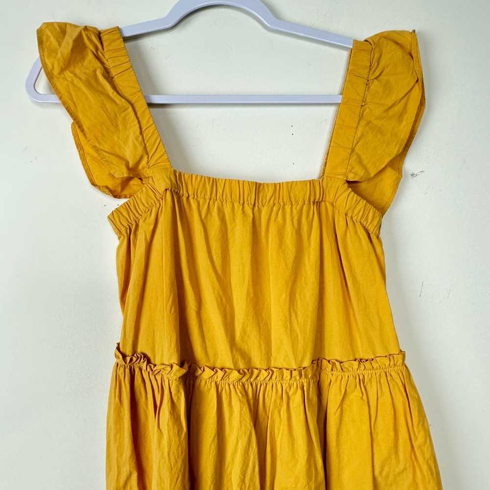 Madewell Yellow Flutter-Sleeve Square-Neck Mini D… - image 4