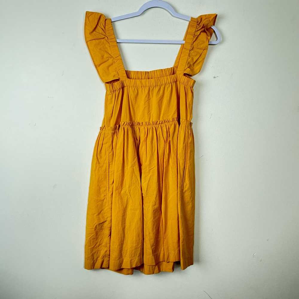 Madewell Yellow Flutter-Sleeve Square-Neck Mini D… - image 6