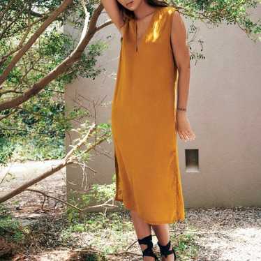 Zara Golden Mustard Linen Tunic Dress