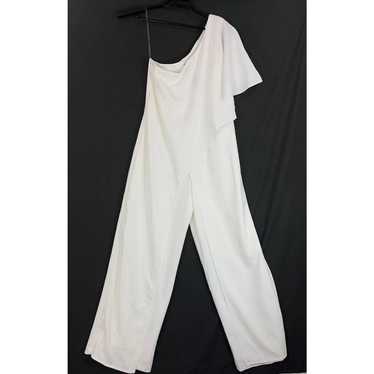 Marina Womens size 8 jumpsuit ivory one shoulder … - image 1