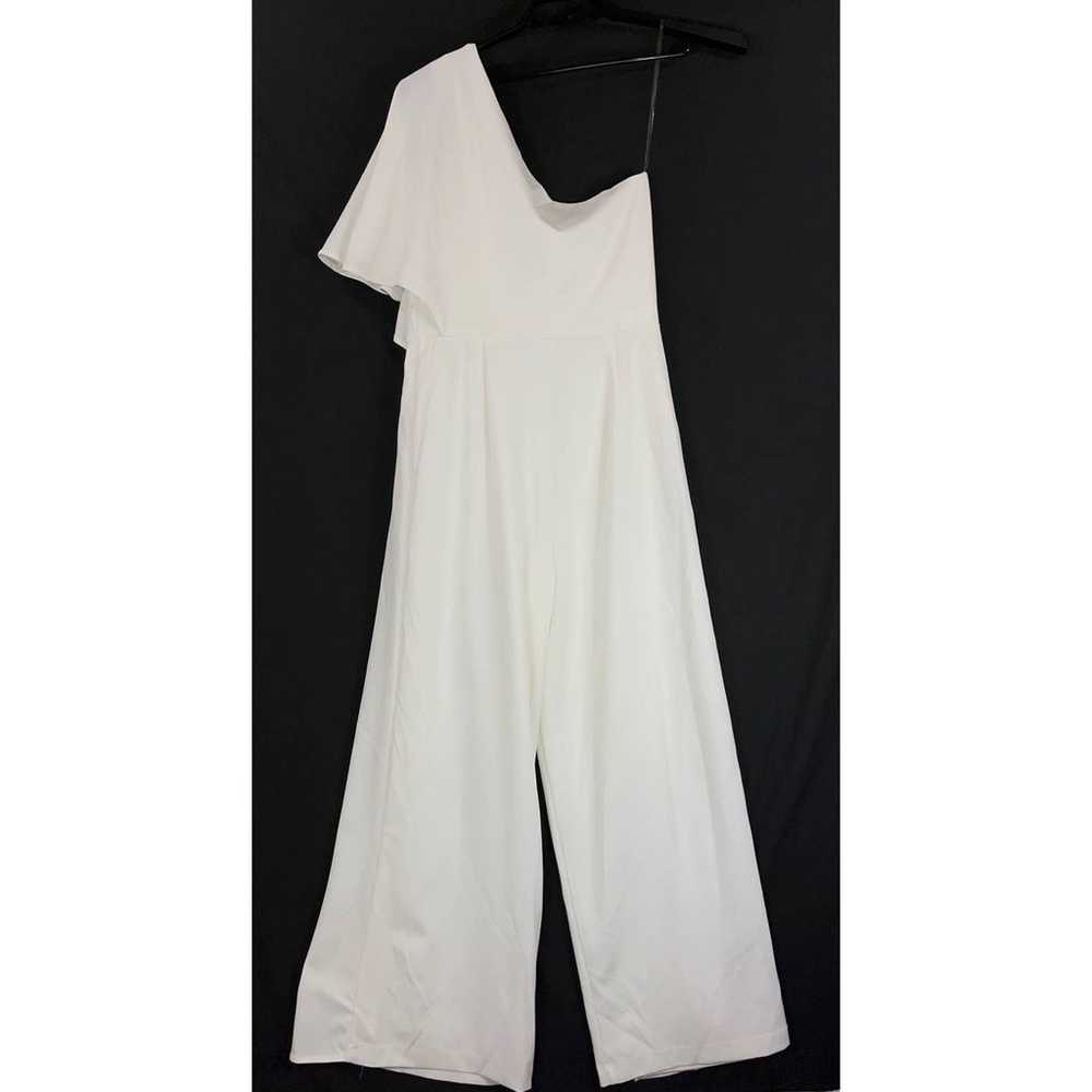Marina Womens size 8 jumpsuit ivory one shoulder … - image 2