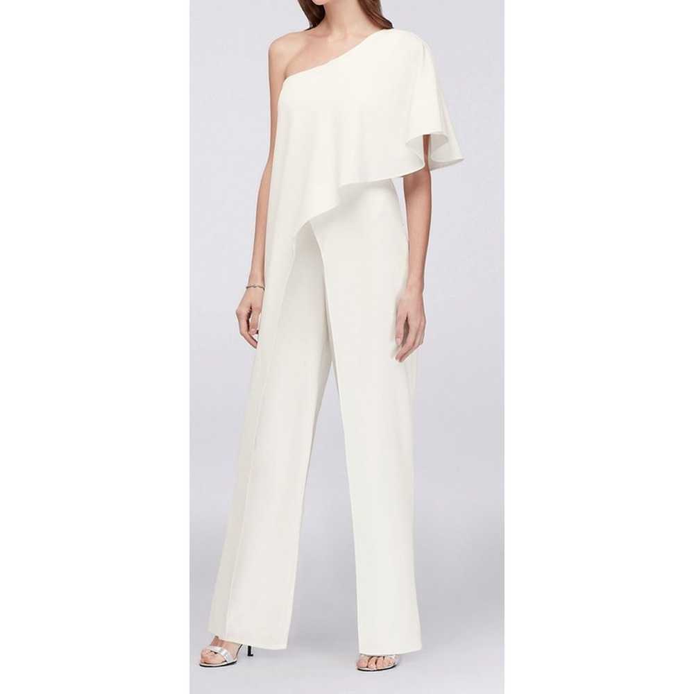 Marina Womens size 8 jumpsuit ivory one shoulder … - image 6