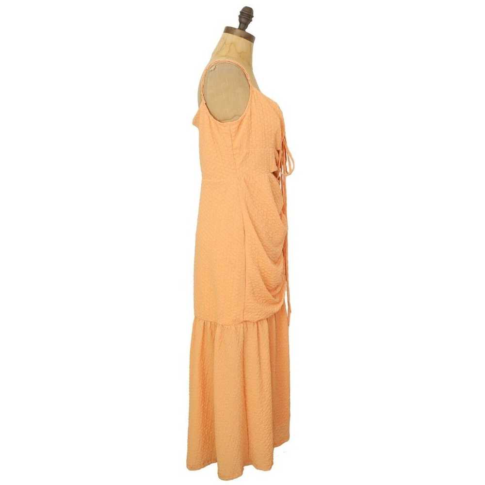 WAYF Iris Ruffle Hem Midi Dress XL Tangerine Oran… - image 2