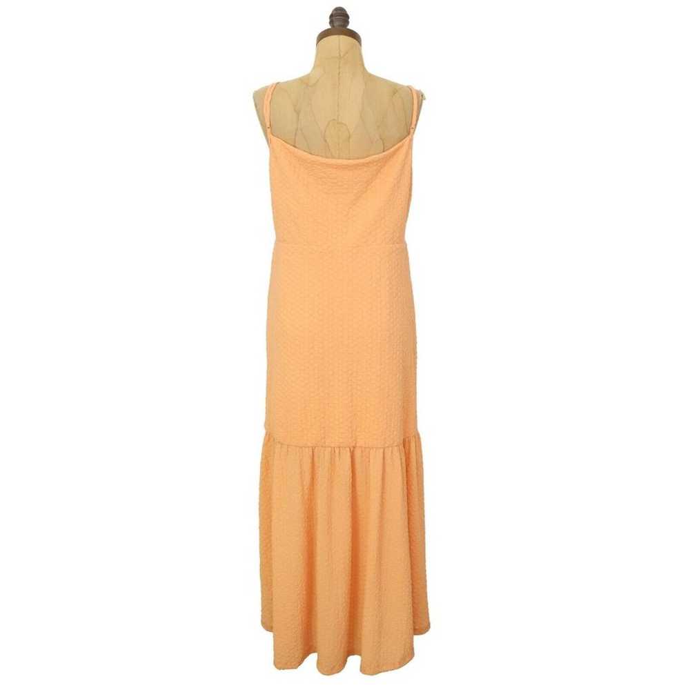 WAYF Iris Ruffle Hem Midi Dress XL Tangerine Oran… - image 3