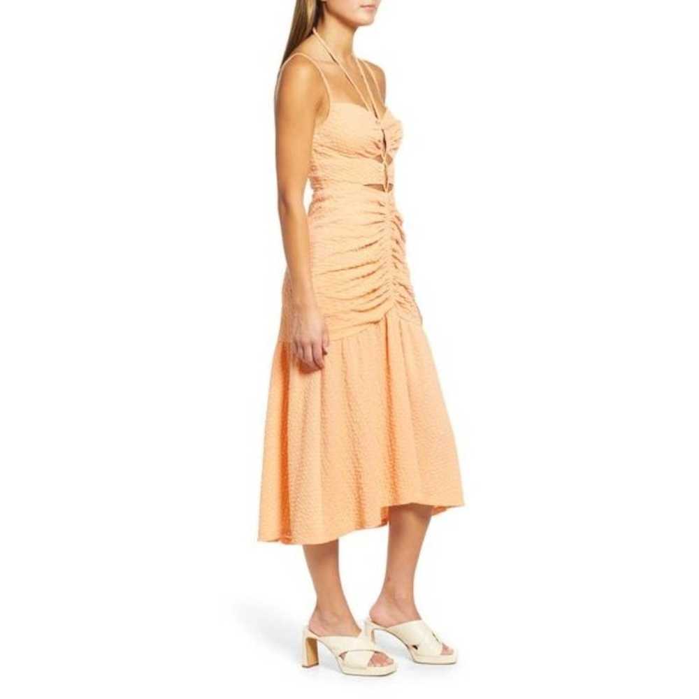 WAYF Iris Ruffle Hem Midi Dress XL Tangerine Oran… - image 6