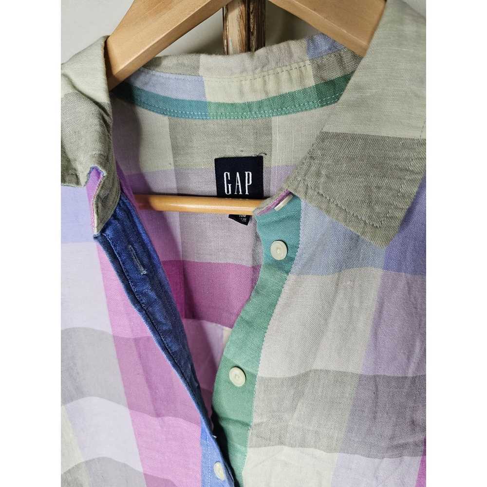 Linen Gap Womens Button Up Shortsleeve Dress Size… - image 3
