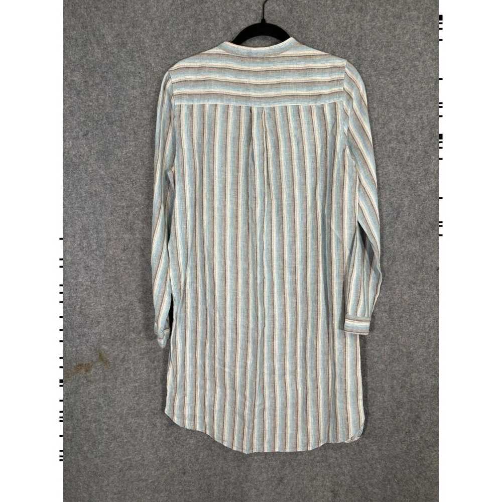 FAHERTY Dress Women Small Blue Striped Kraine 100… - image 7