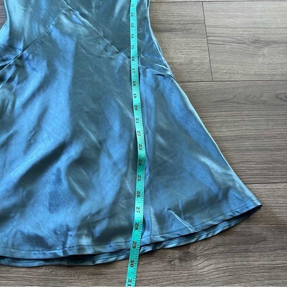 Hello Molly Teal Silky Slip Dress Size 2 - image 4