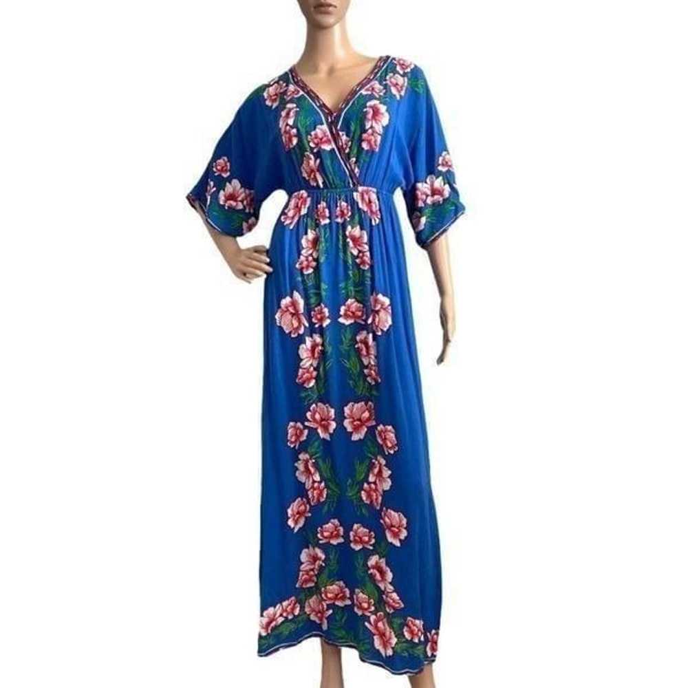 Flying Tomato V-neck Maxi Dress S Floral Kimono S… - image 1
